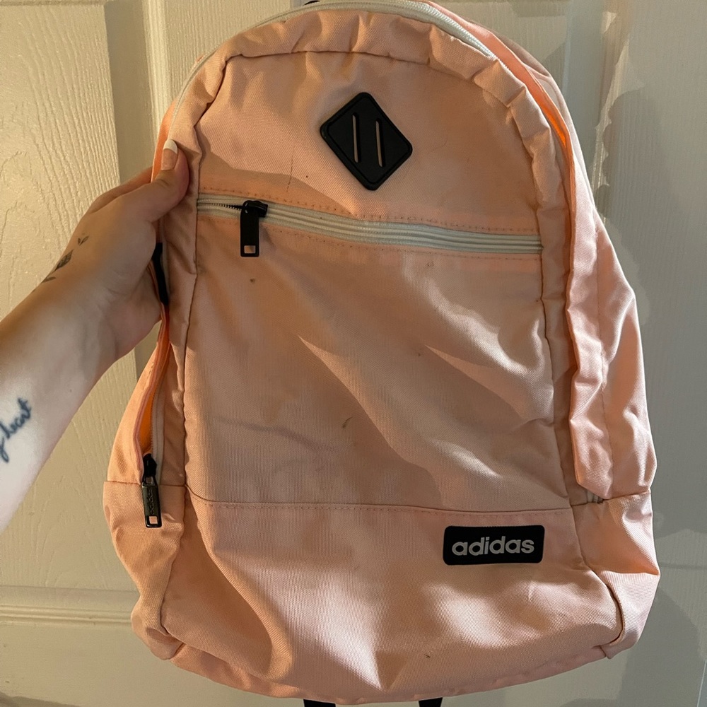 peach adidas backpack